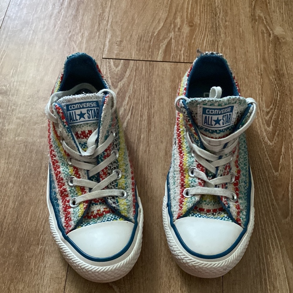 Tweed striped Converse All Star tennis shoes US size 5 - Picture 5 of 10